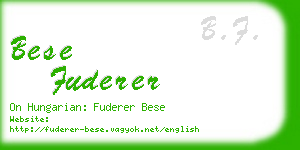 bese fuderer business card